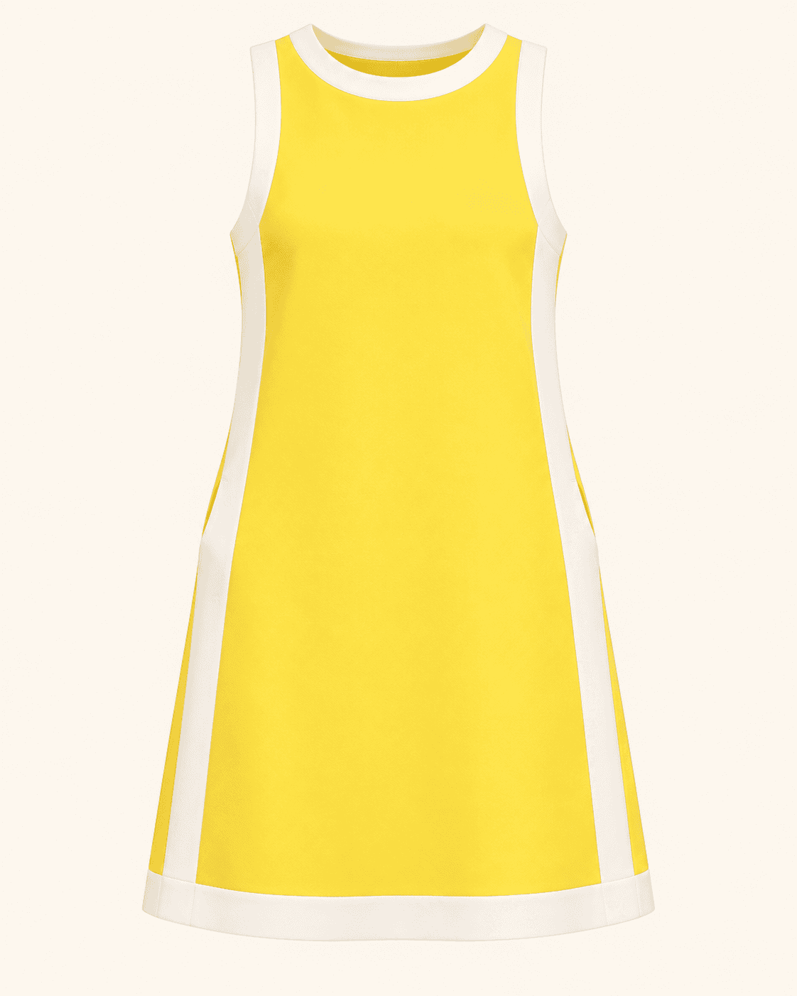 Contrast Shift Dress — Lemon